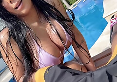 Latina With A Big Juicy Booty Twerking On My Cock Poolside -dia Bella & Teddy Tarantino