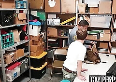 Security squad breaching thief ass in the interrogation room