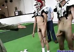 Straight jocks humiliated with naked workout