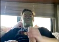 Fit College Guy Strokes His Cock While Doing Skin Care Routine - Instagram: @joshuaaalewisss