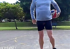 Straight guy head out with his cock out in public flashing.