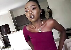 Small 18yo Ebony Angel Begins Shy Then Goes Wild In Homemade Casting