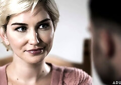 Stylish blonde teen with big boobs Skye Blue jumps on a dick