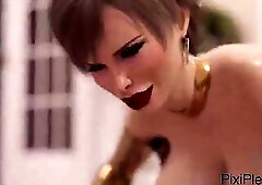 Lustful stepson screws mamma with giant breasts in CG toon