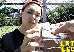 Latin amateur riding cock in the backyard