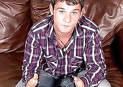 Amateur British man touches his penis