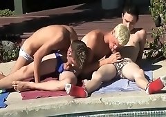 Pool twinks get hard and horny