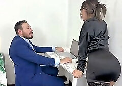 Busty Tranny Pleases Boss