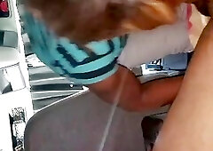 Amateur tranny sucking big black cock in point of view