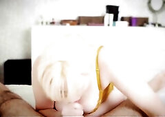 Blond mother I'd like to fuck Oral-sex in Couch and Swallows your Cum POV