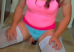 crossdresser rides bbc and cum