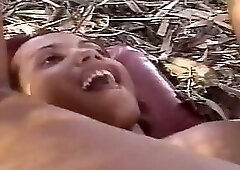 Mature Brunette Squirts Wildly in Outdoor Threesome Gangbang