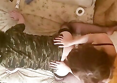 Anastasia Mastix Domination beauty bang with dildo belt on cute tractable male Sasha Earth