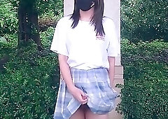 Crossdresser Masturbating in the Park loveumiSonoda p