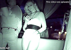 Caught naked in a dim corner of the club!