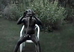 Dude wrapped in latex