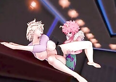 MHA Futas Toga, Momo and Mina take turns having sex with Mitsuki Bakugo