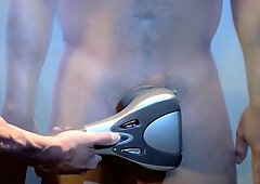 Muscular male lets horny master play dirty games with his dick