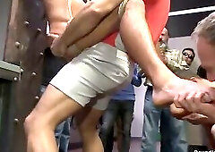 Pitcher Becomes Catcher! Bound Stud Takes a Baseball Bat up His Ass!