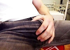 Now man Accidentally Cums While Rubbing Bulge