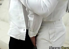 Hunky mormon rides dick