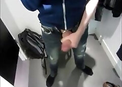 Jerking and cumming in dressing room