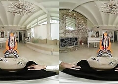 Small Blond Lilly Bell As KAKEGURUI's RUNA Is Angry And Concupiscent VR Porn