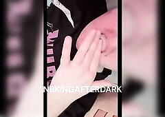 Trans Guy fingers his pussy and eats his cum