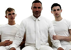 Elder Hult and Elder Call servicing an older Mormon stud