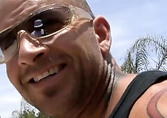 Julian Andretti is engaging in raunchy intercourse with a voluptuous older woman in her residence and has significantly marked her face.