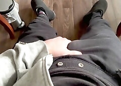 Office setting, deep voice, gay precum