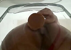 Fat Ass Trans Gwen Tennyson Facesitting and Anal Fucked with Creampie through Clear Chair for the