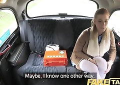 Fake Taxi Nurse in hot underware has car sex
