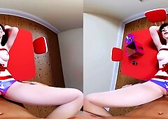 Foxy 3D Superwoman bounces up and down on a cock