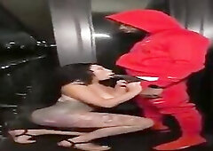 Barefaced tattooed breasty mother i'd like to fuck is screwing her ebony lover on the streets like nobody’s watching