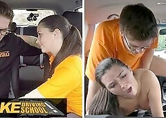 Cute TEEN and her driving instructor in REAL CHEATING sex romp