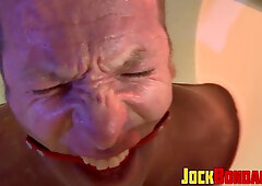Derek Pain had a ball gag on his mouth with electro shocks running through his body