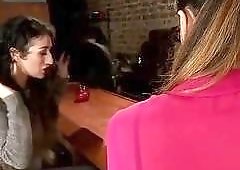 Asian Tranny goddess Venus Lux pounds sexy brunette babe's pussy