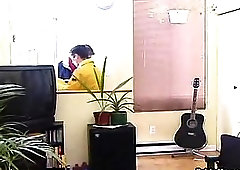 Gay licks friend cock with his pierced tongue