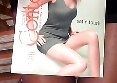 Lovely Conte Tango 40 den pantyhose Grafit short lace skirt