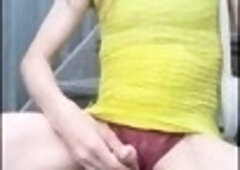 Bella and Monigirl in a yellow sundress for some outdoor fun