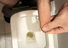 I pee in the WC, lift my dick by masturbation, prepare it for entering your anal.