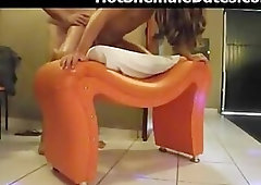 amateur brunette tgirl gets fucked over bench