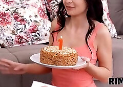 RIM4K. Its anniversary and lovely pampers boyfriend with asslicking
