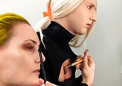 Sissy Bailey Wilde and a woman getting glam with makeup