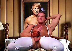 Horny daddy gets himself off in solo masturbation session