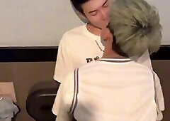 Chinese twink bareback in the toilet