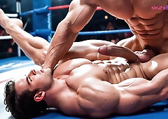 Grappling booty gets demolished ringside with deep rectal & muscle fuckin'