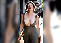 Older Chicks Teat Slide – Massive Saggy Titties Jiggling NO BRASSIERE Part three [AI generated]