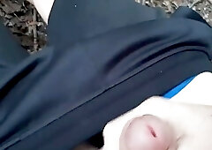 Teen jerk in public forest (18yo)